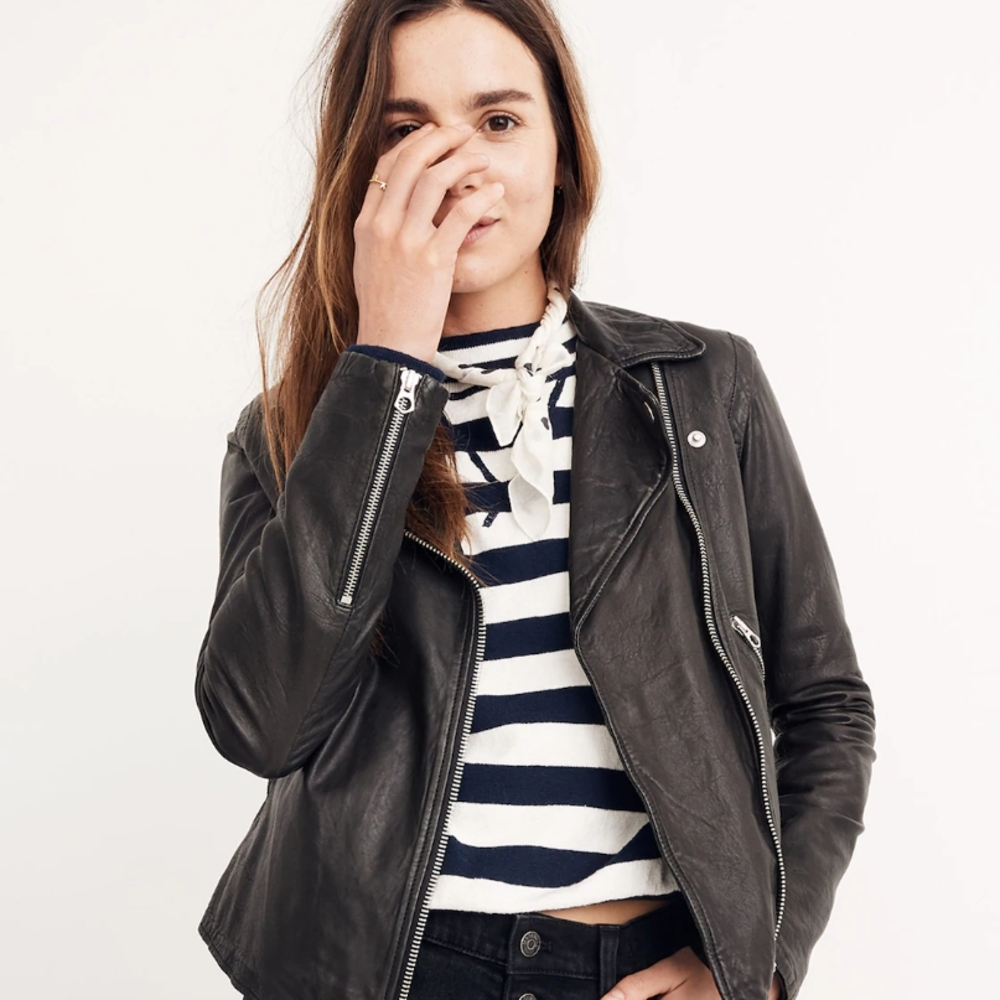 Madewell Charcoal Leather Jacket